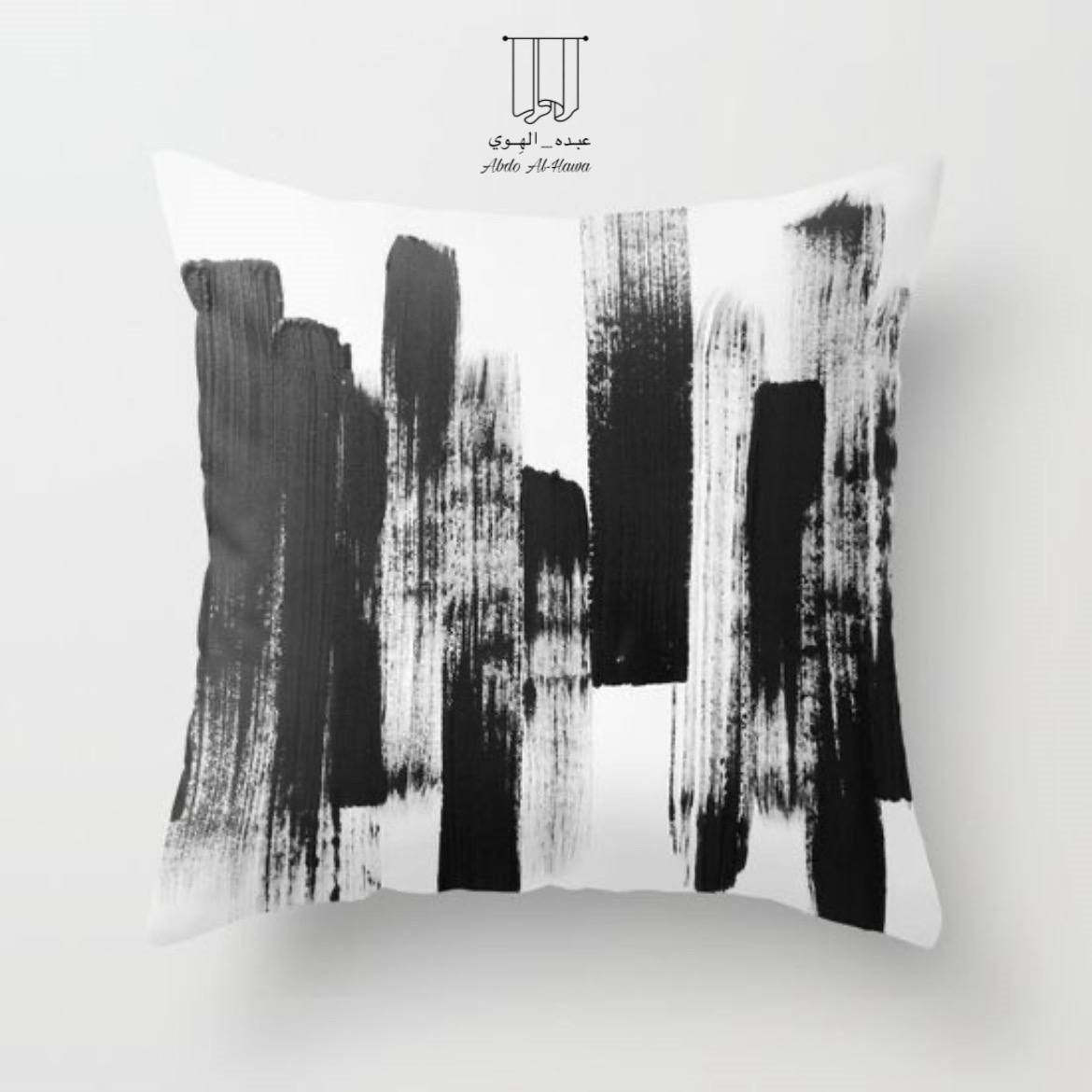 غطاء وسادة بتصميم ضربات فرشاة عمودية M 1006