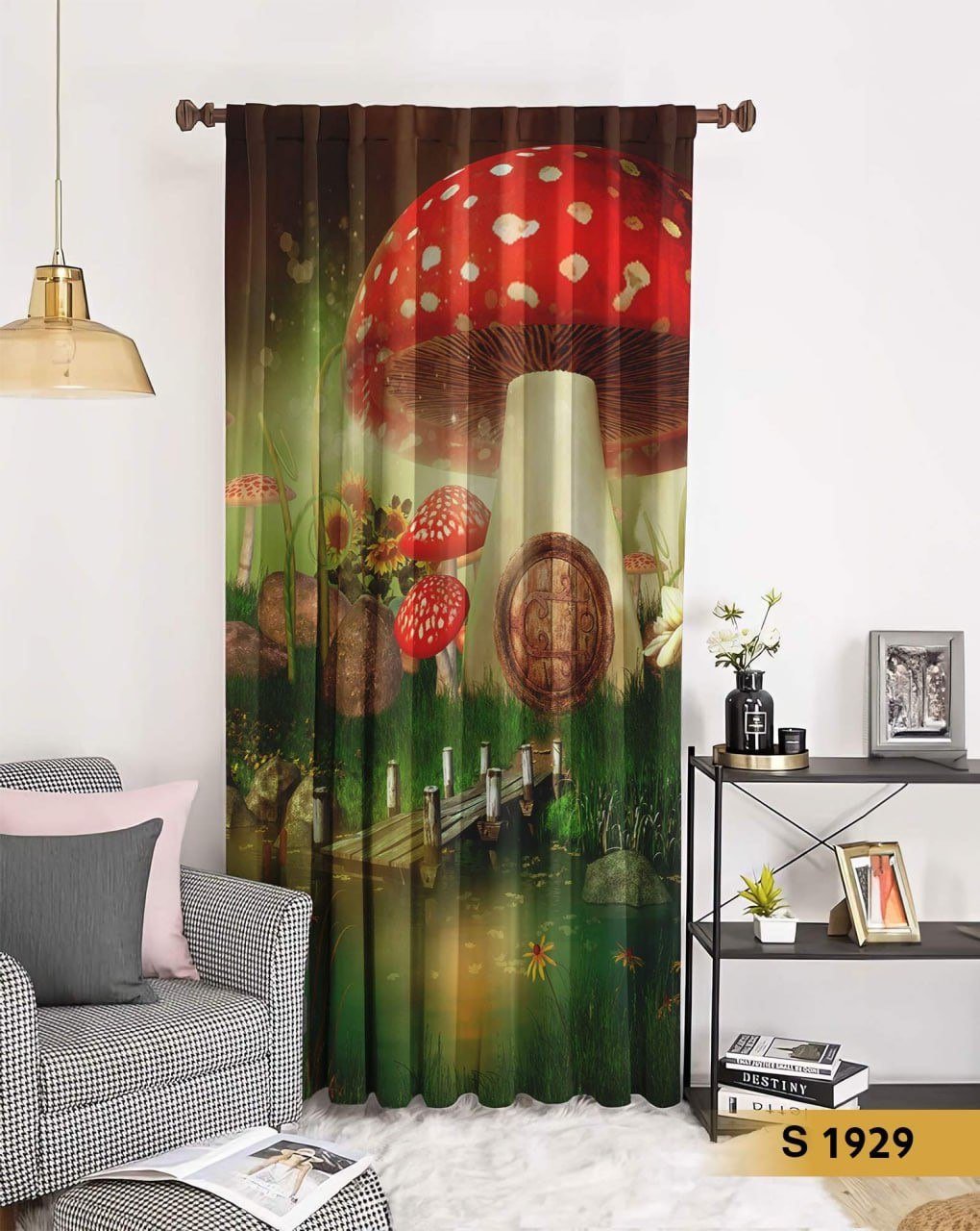 ستارة قطيفة ناعمة 3D بتصميم الفطر الأحمر الكلاسيكي _ S 1929