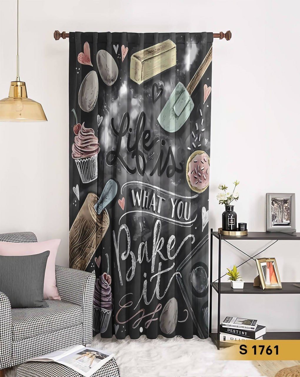 ستارة قطيفة طباعة 3D برسومات مطبخ مميزة – كود S1761