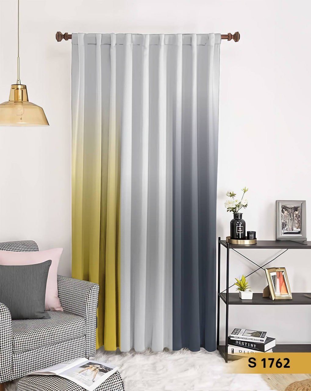 ستارة قطيفة طباعة 3D بتدرج لوني عصري – S 1762