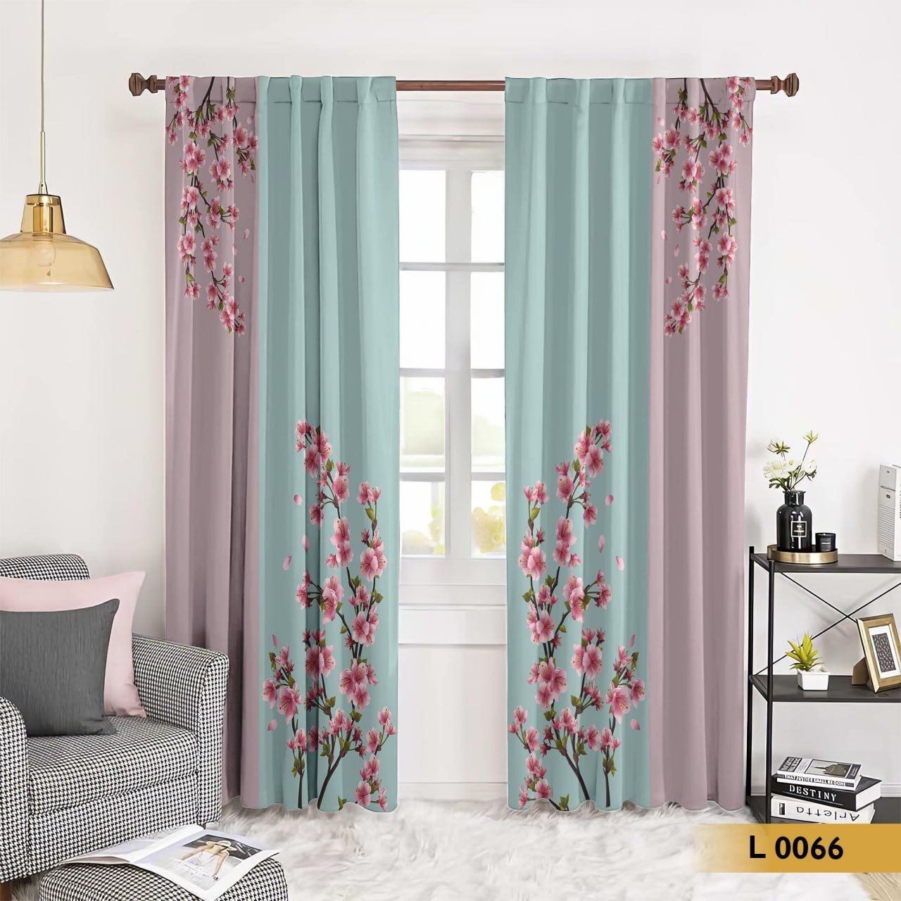 ستارة قطيفة طباعة 3D بنقشة زهور – موديل L0066