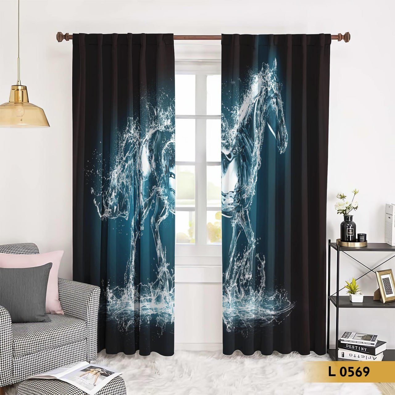 ستارة حصان ماء ثلاثي الأبعاد – تصميم حصان من قطرات الماء – موديل L 0569