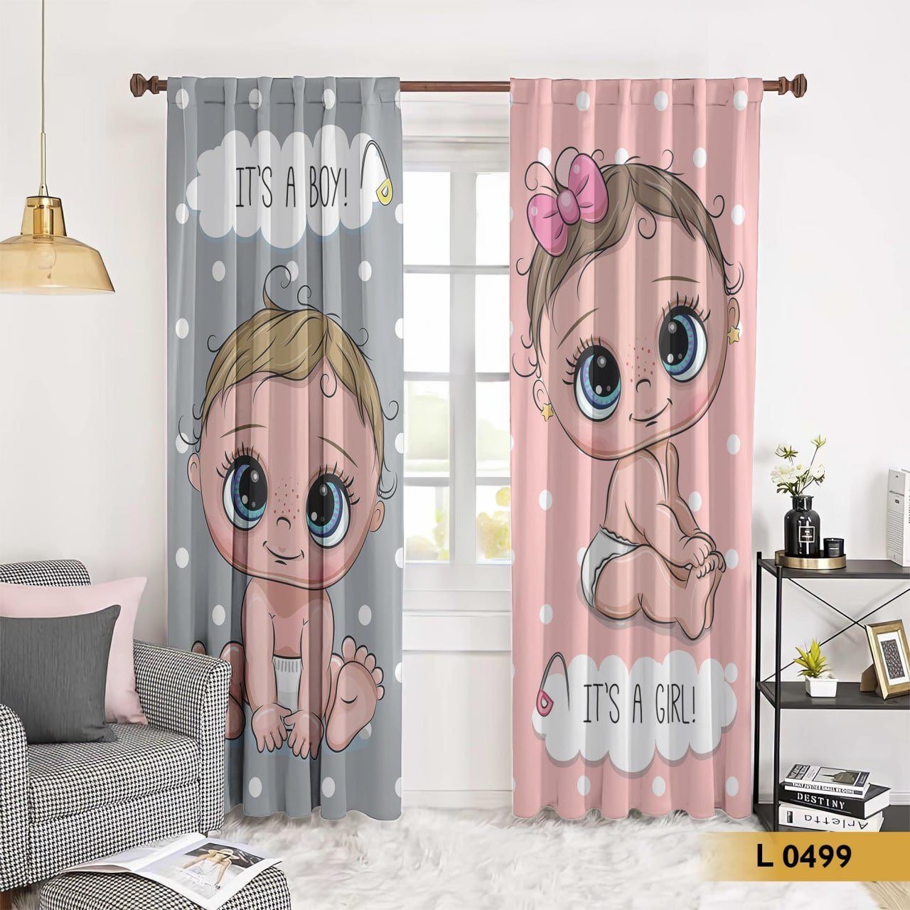 ستارة أطفال قطعتين بتصميم بيبي بوي وبابي جيرل – موديل L 0499