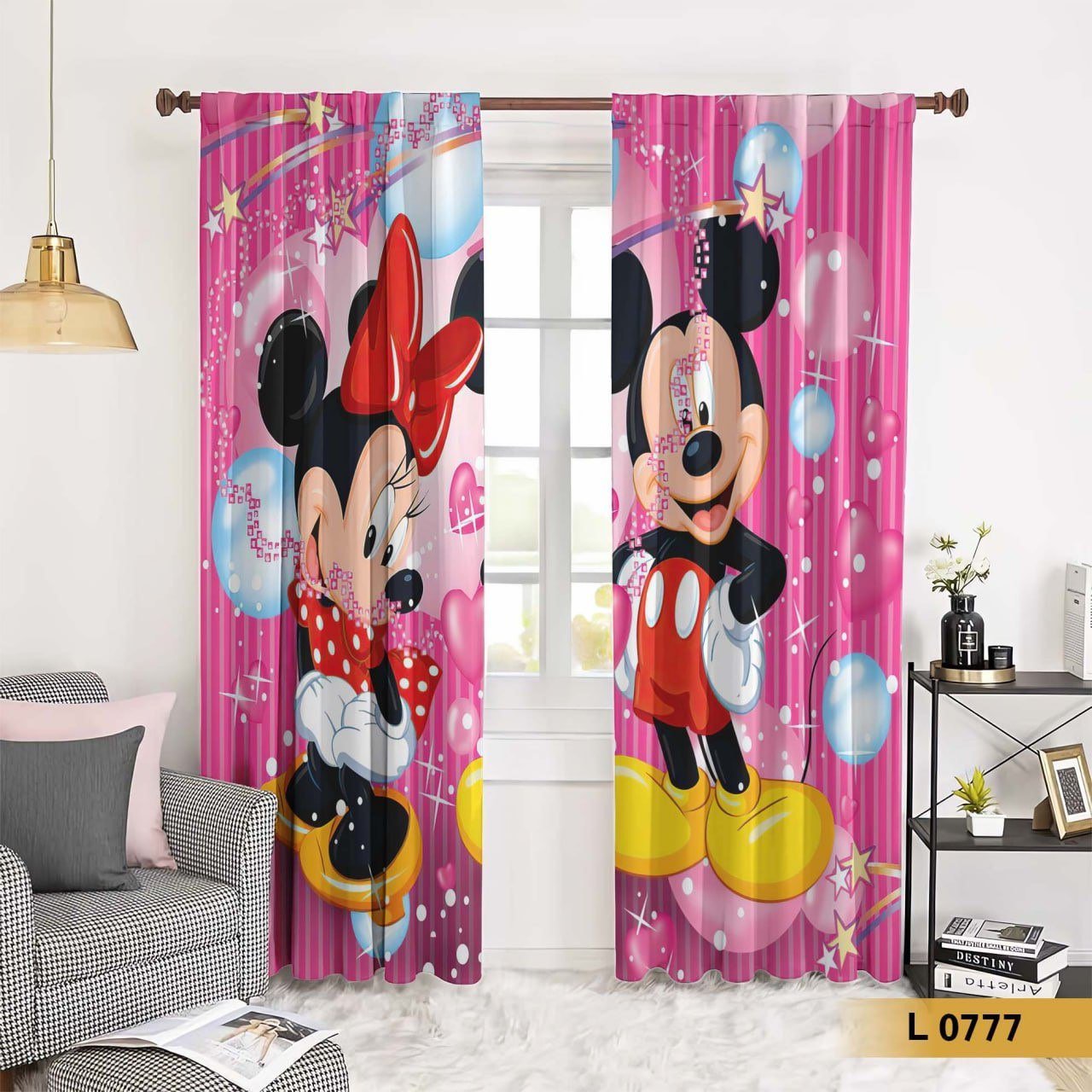 ستارة قطيفة للأطفال بطباعة شخصيات كرتونية شهيرة – موديل L 0777