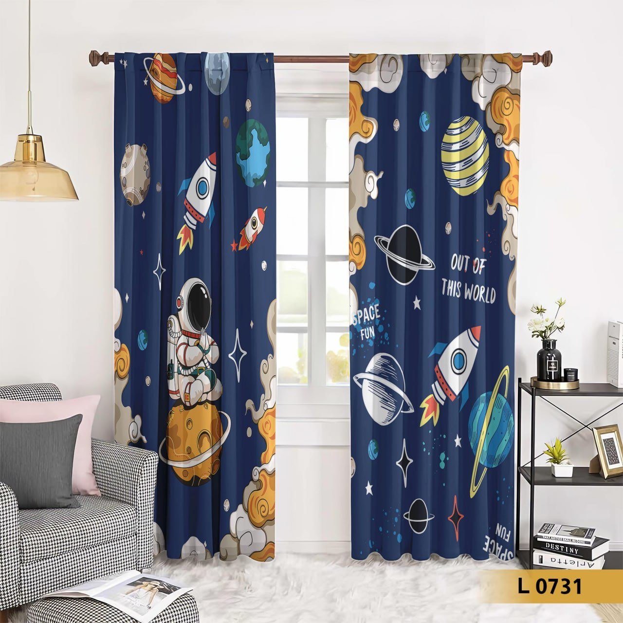 ستارة أطفال بتصميم الفضاء والكواكب – ستارة موديل L 0731