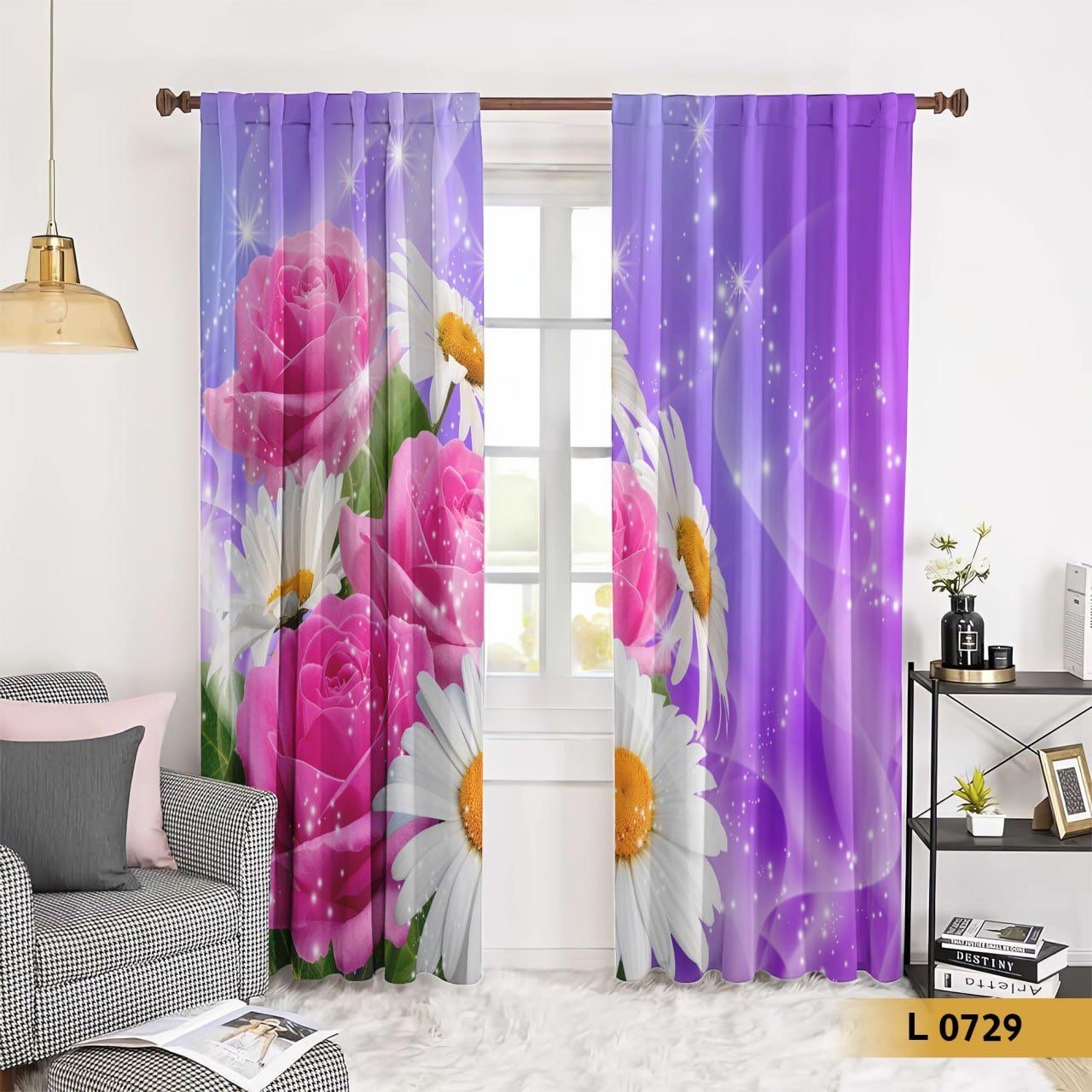 ستارة ورد بنفسجي بتصميم ورد جوري – موديل L 0729