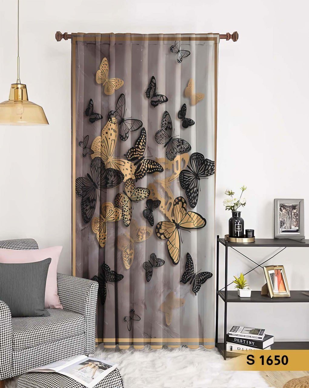 ستارة مودرن بتصميم فراشات ذهبية – موديل S 1650