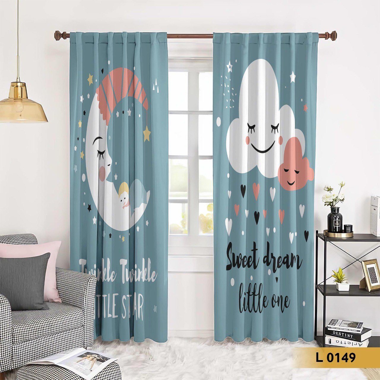 ستارة أطفال بنقشة القمر والسحابة – موديل L0149