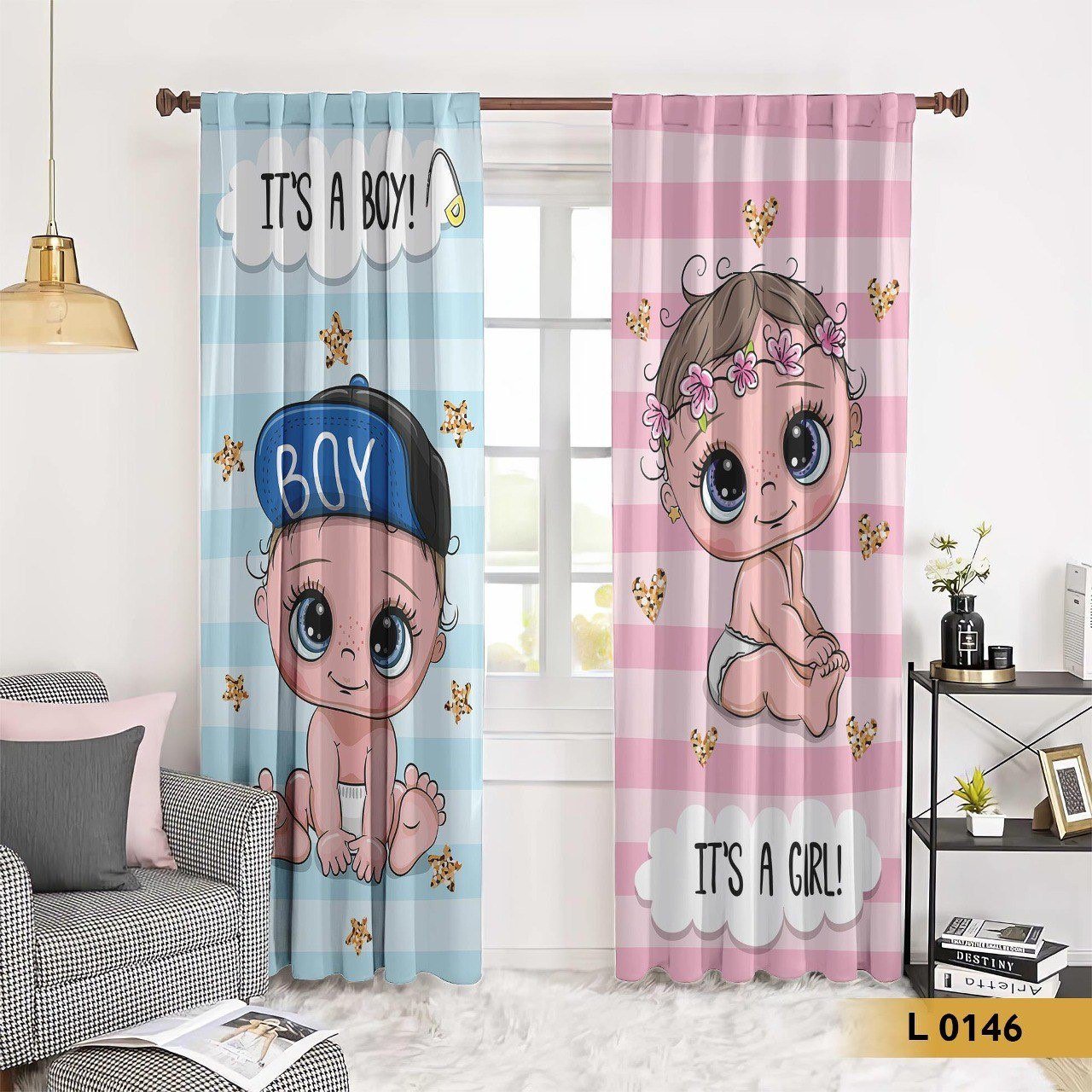 ستائر أطفال بيبي بوي وبيبي جيرل – موديل L0146