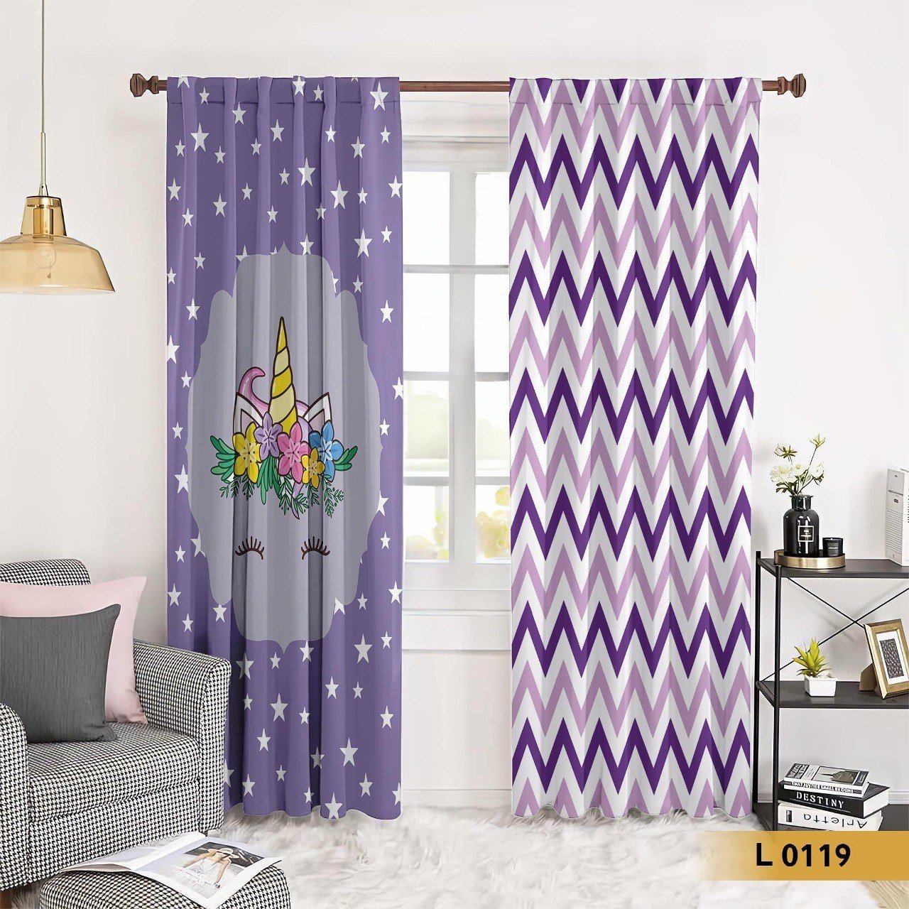 ستارة يونيكورن أرجواني للبنات _ موديل L0119
