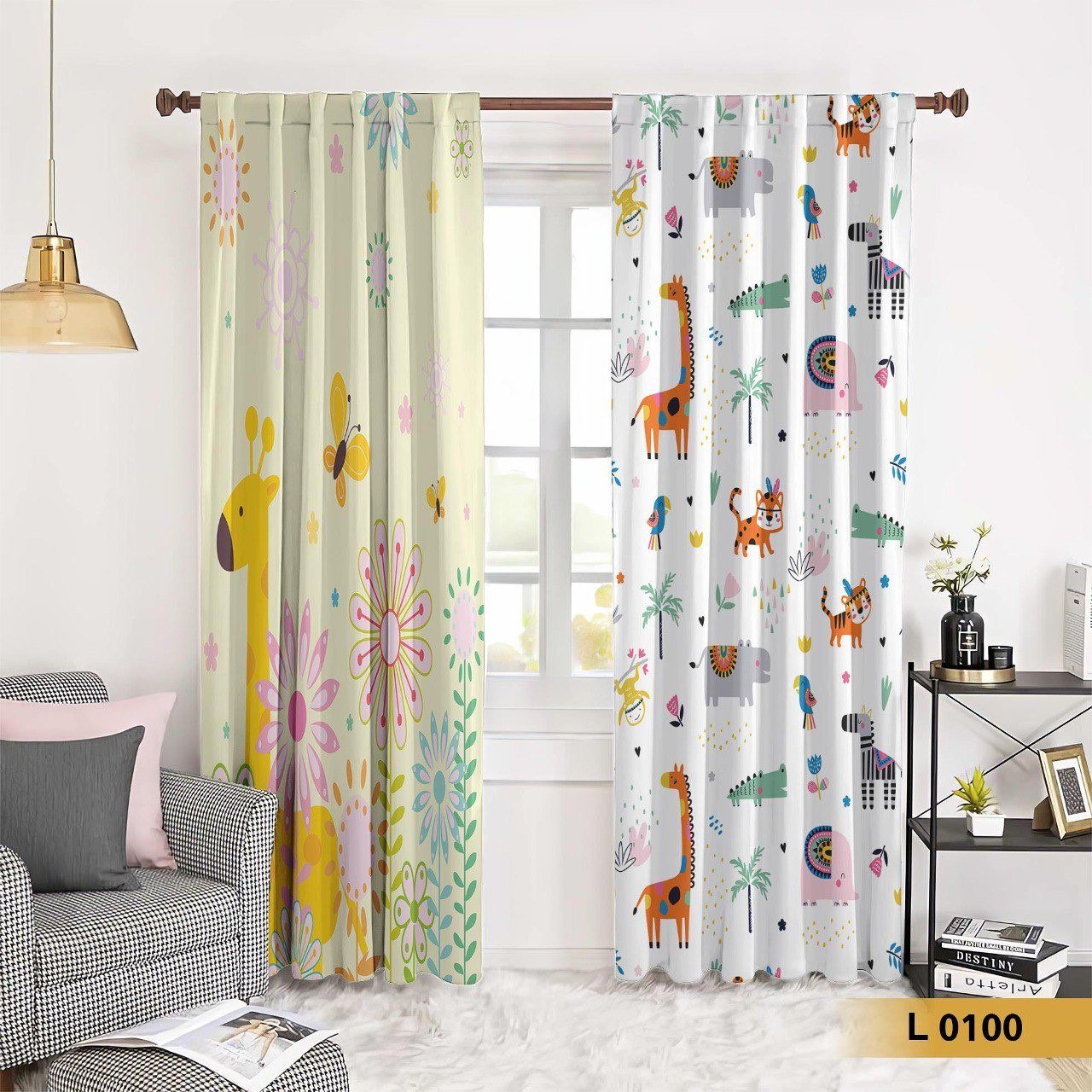 ستارة أطفال برسومات حيوانات الغابة الملونة _ موديل L0100